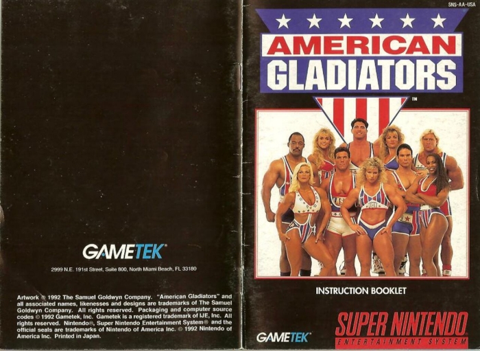 Caught American Gladiators   SNES Manual  Ffm