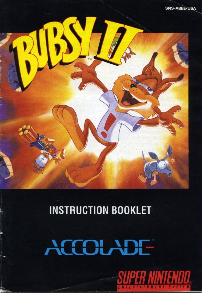 Spanking Bubsy II Instruction Booklet - Bubsy